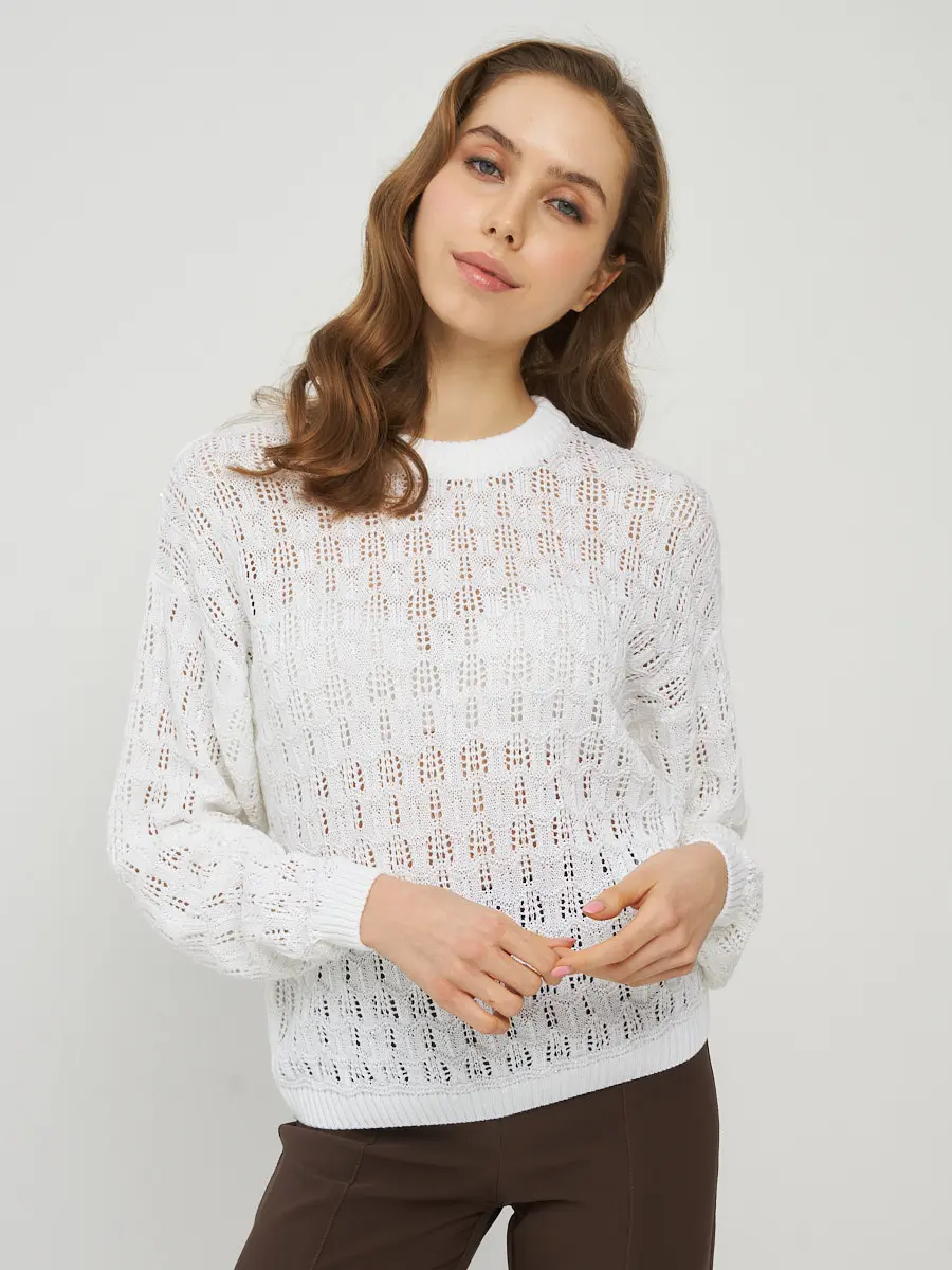 

Джемпер, Белый;белый/пайетки молоко