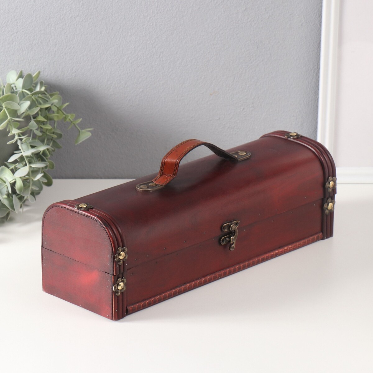 

Шкатулка подарочная под бутылку, Коричневый