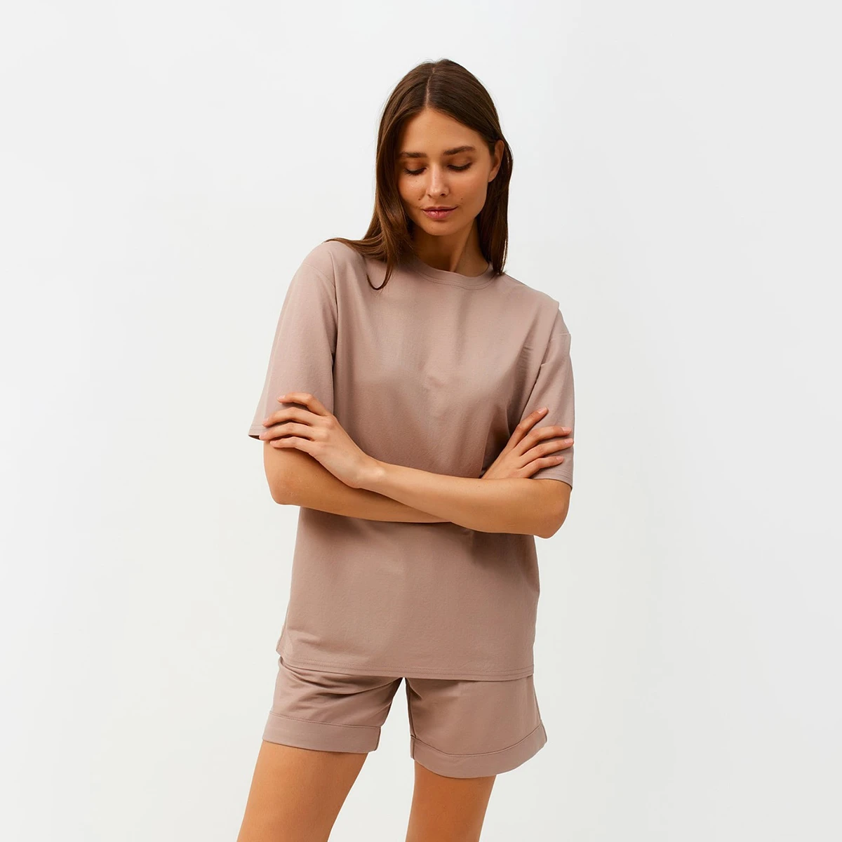 

Костюм футболка шорты, Бежевый