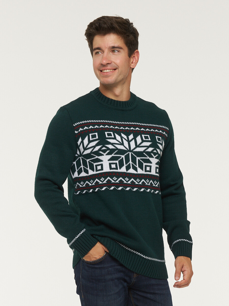 

Джемпер, Зеленый;морская бездна/белый/винная груша