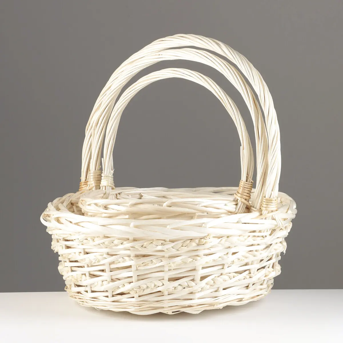 

Корзина плетеная для хранения sabia, лоза, бежевая, набор 3 шт., Белый