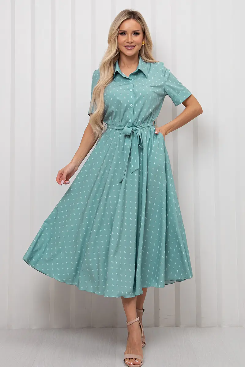 

Платье, Зеленый;ментоловый/белый