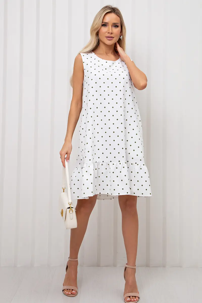 

Платье, Белый;белый/горох