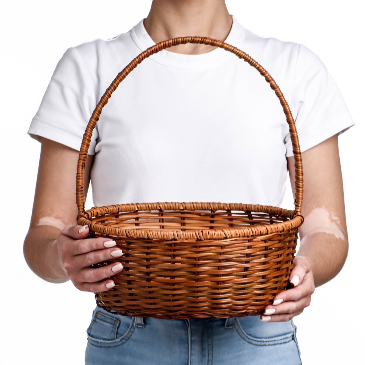 

Корзина плетеная, 29×24×11/34 см, лоза, кукуруза, Коричневый