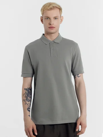 Поло мужское в серо-бежевом цвете