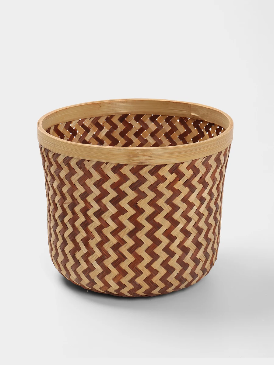 

Корзинка плетеная, 20×20×17 см, бамбук, Коричневый;бежевый