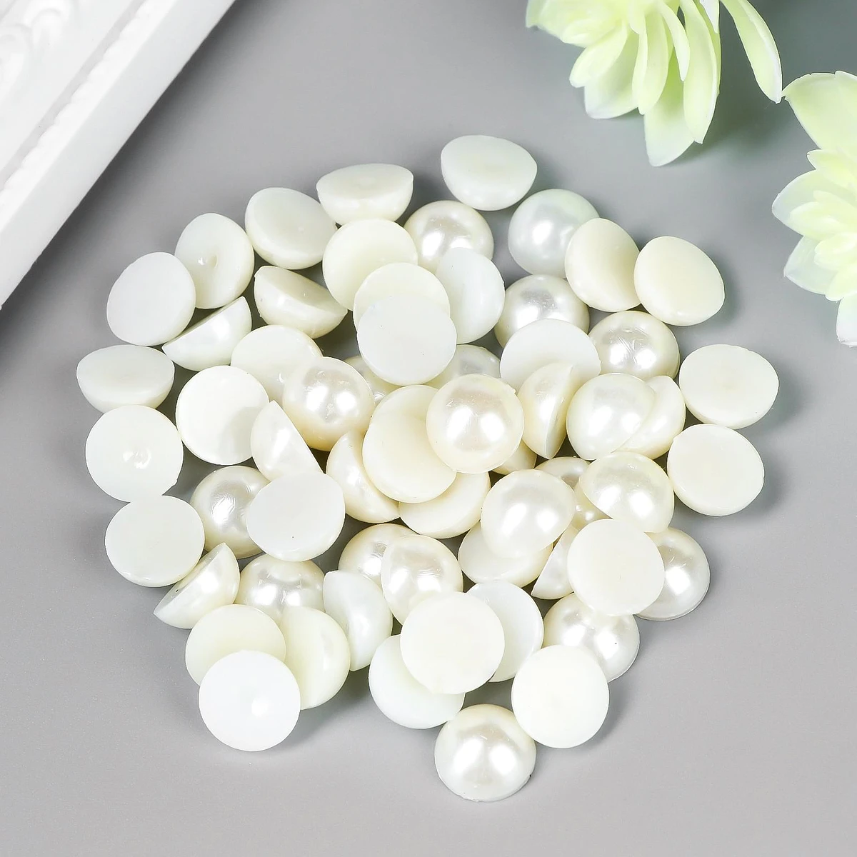 

Набор для творчества половинка жемчужины, d=0.8 см, 20 г, Бежевый