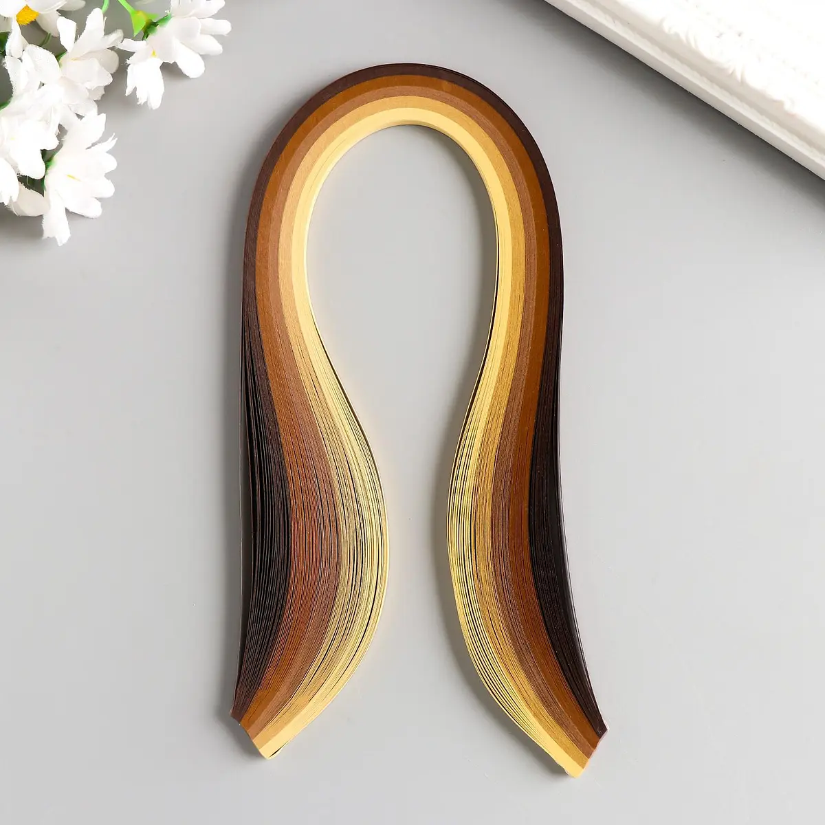 

Полоски для квиллинга 100 полосок плотность 120 г, Коричневый;бежевый