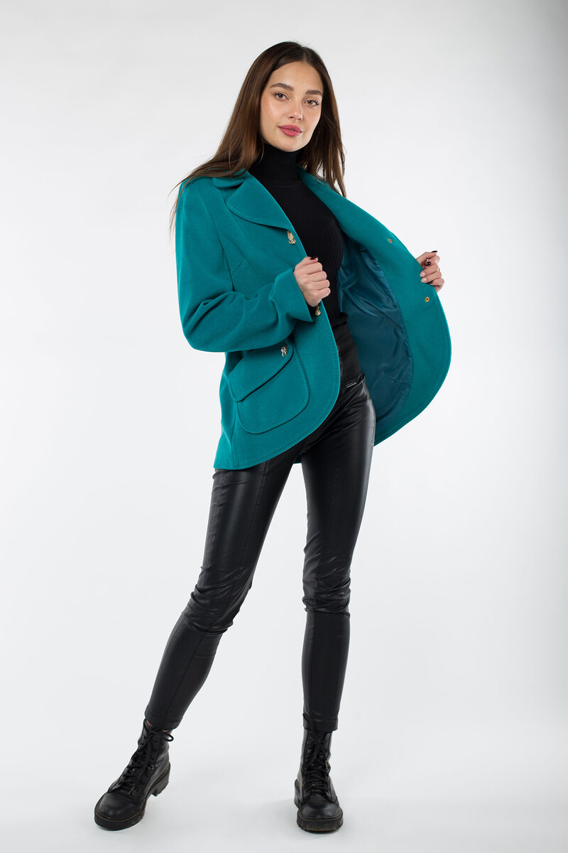 

Пальто, Бирюзовый;бирюза