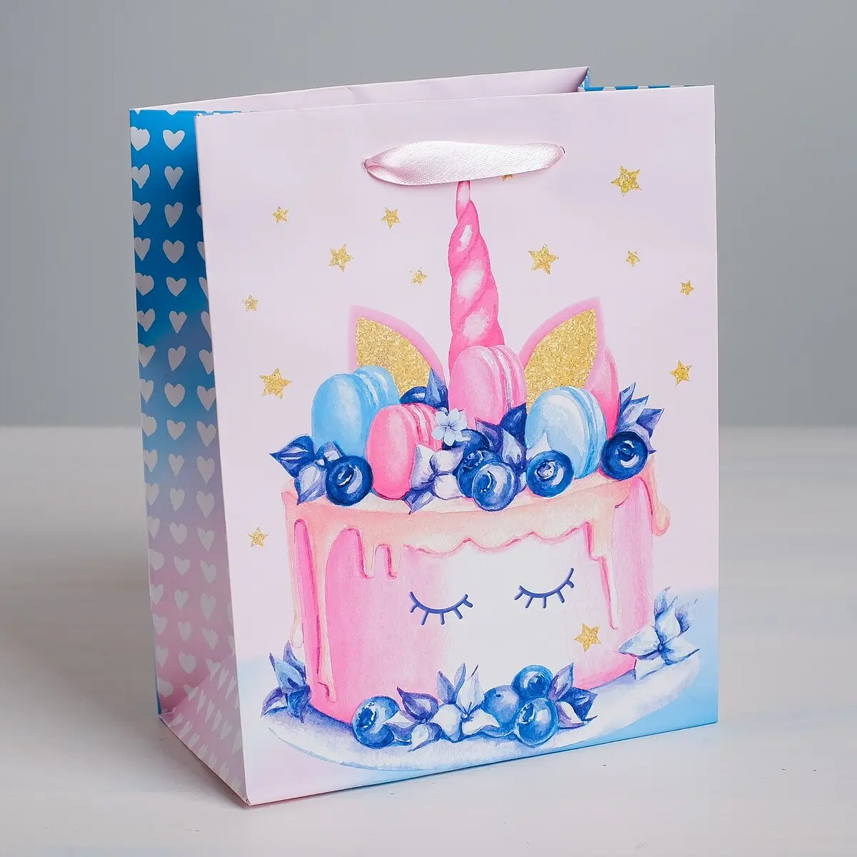 

Пакет подарочный ламинированный вертикальный, упаковка,, Голубой;розовый