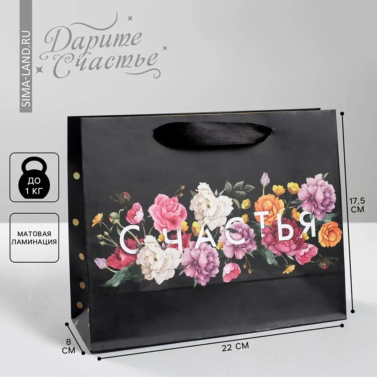 

Пакет подарочный ламинированный, упаковка,, Черный