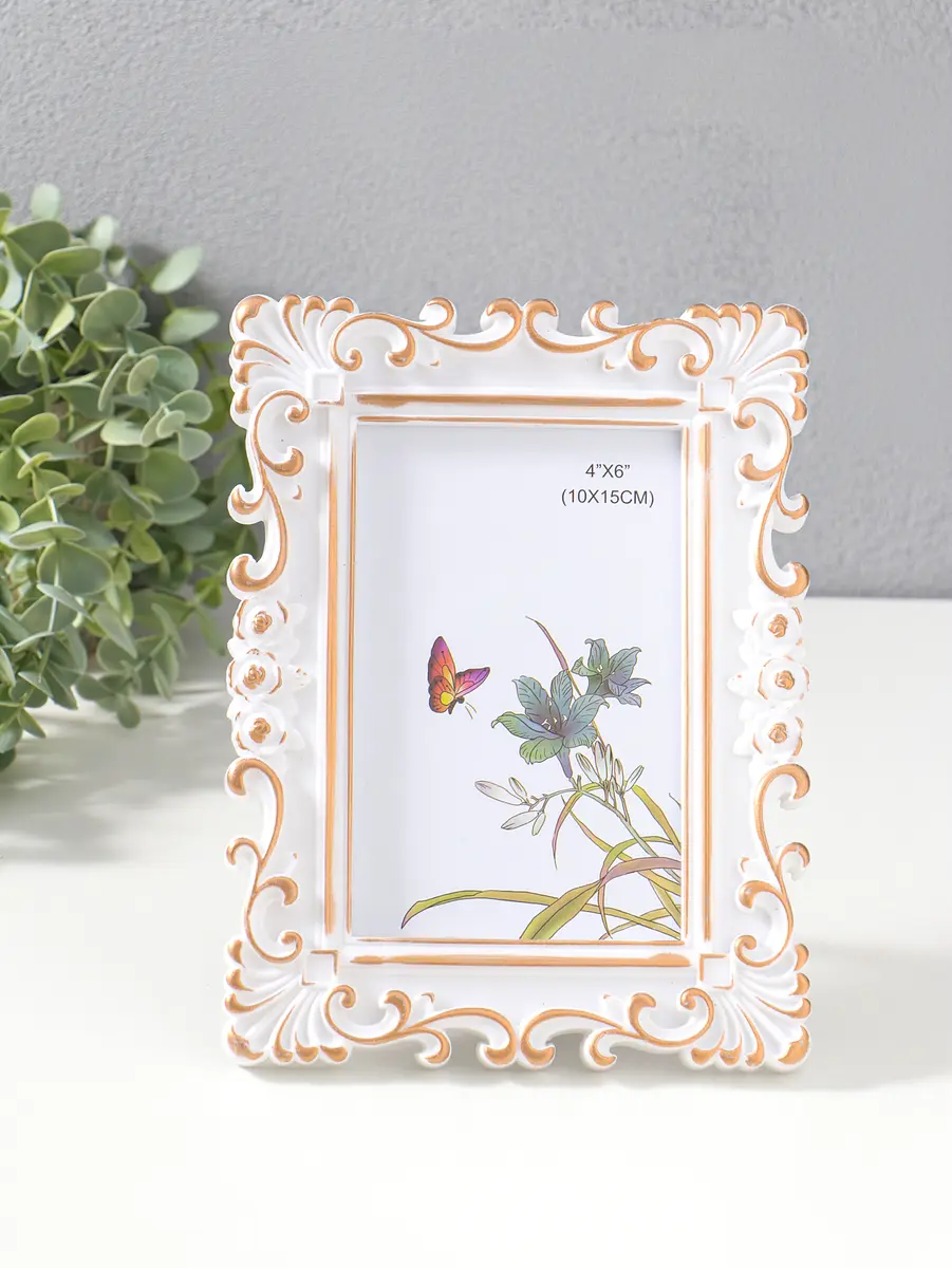 

Фоторамка для фото 10×15 см, Белый;золотистый