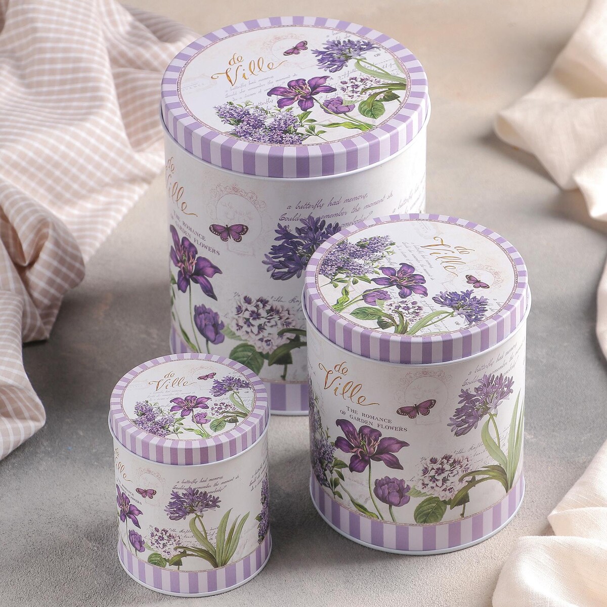 

Банки для хранения сыпучих, Белый;сиреневый