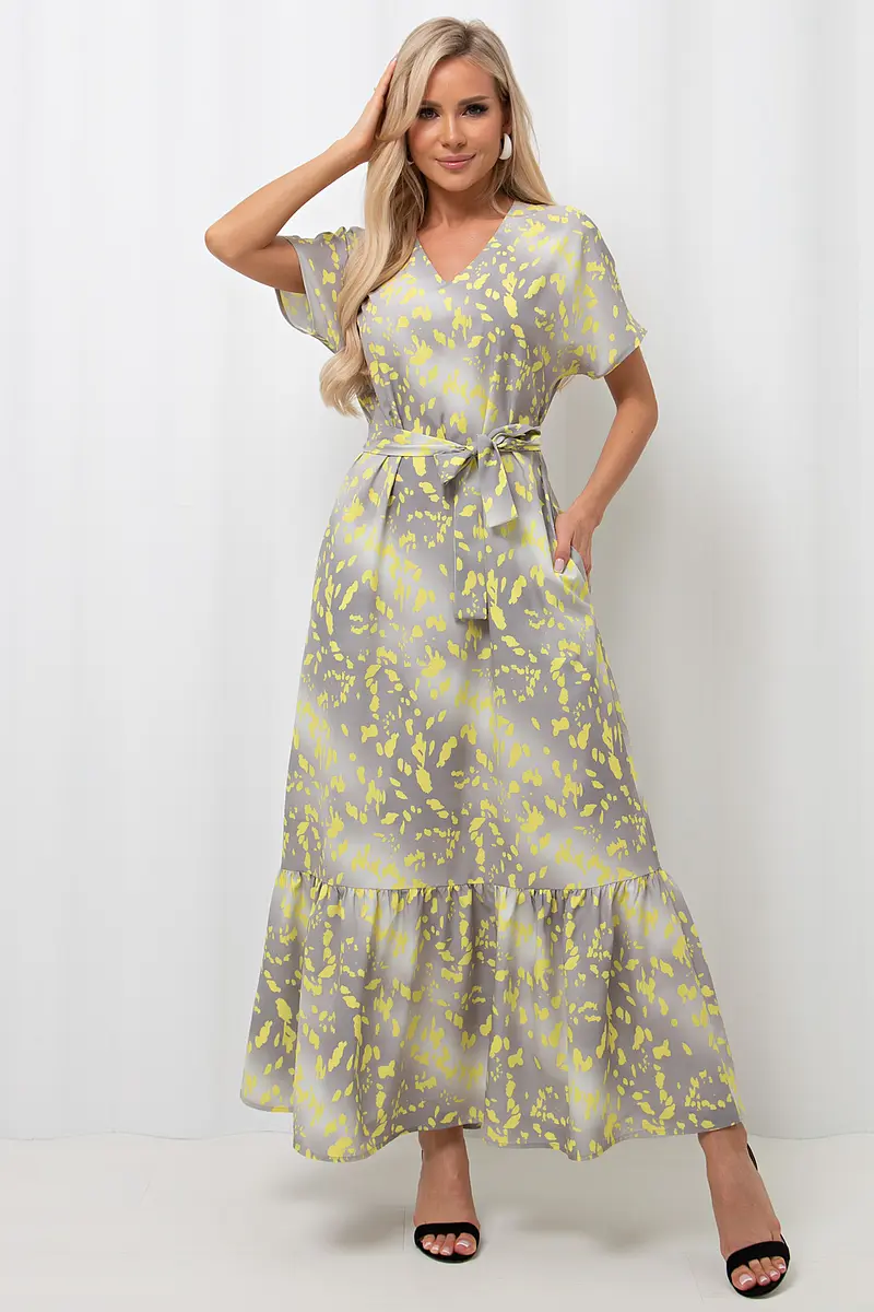 

Платье, Желтый;серый;серый/желтый