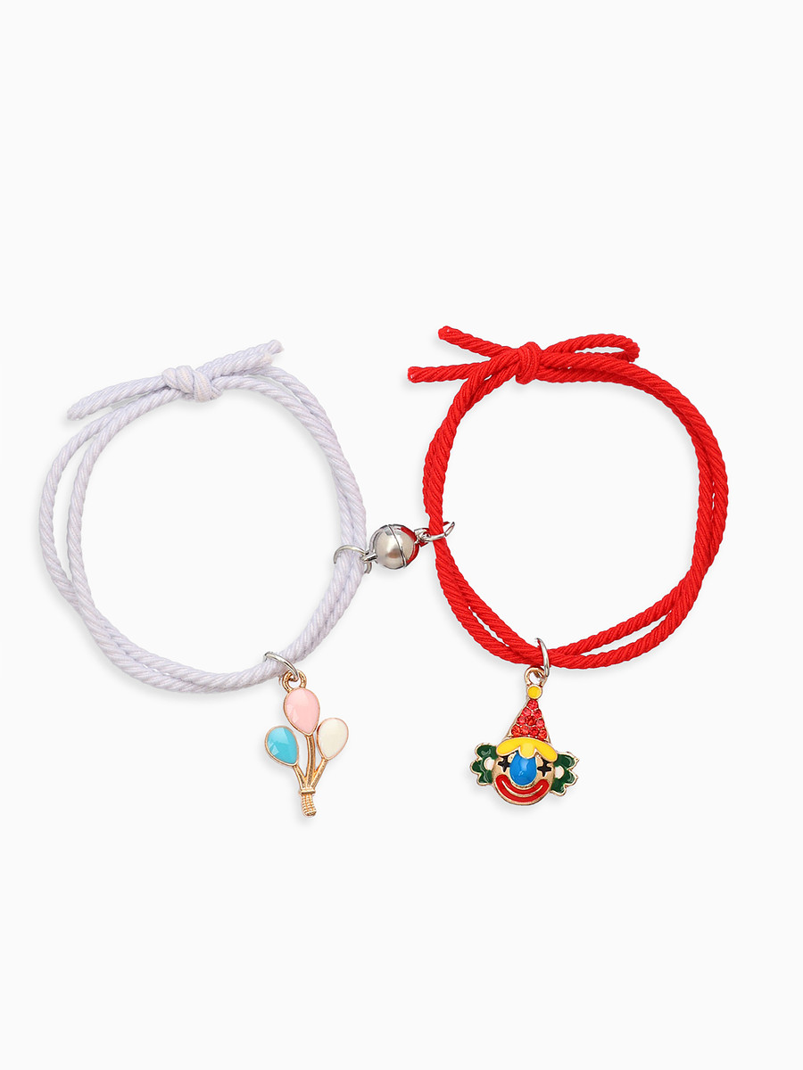 

Браслеты парные, Белый;красный