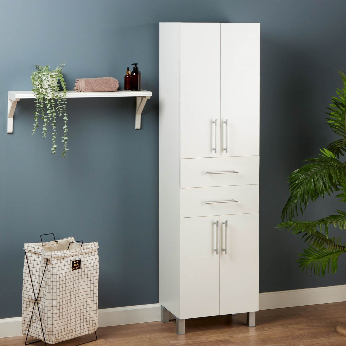 

Шкаф – пенал для ванной комнаты, Белый