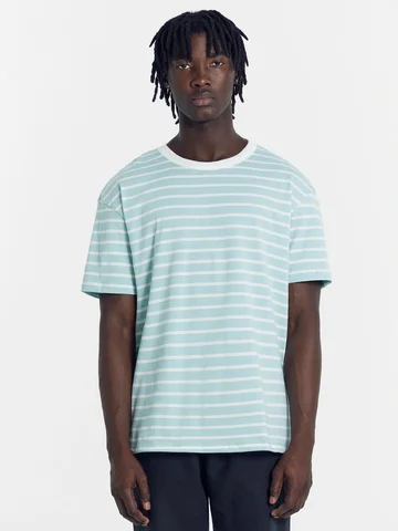 Футболка мужская пыльно-бирюзовая в белу