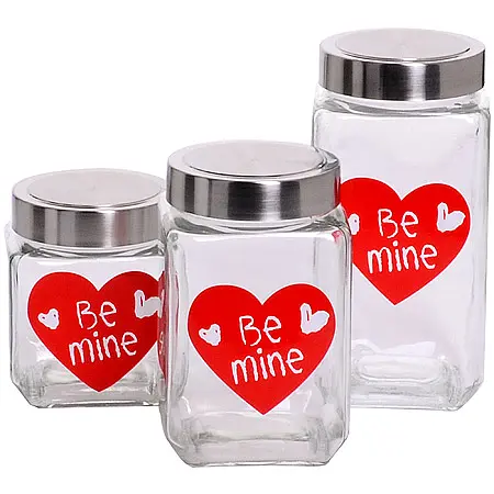 

Набор банок для сыпучих, Красный