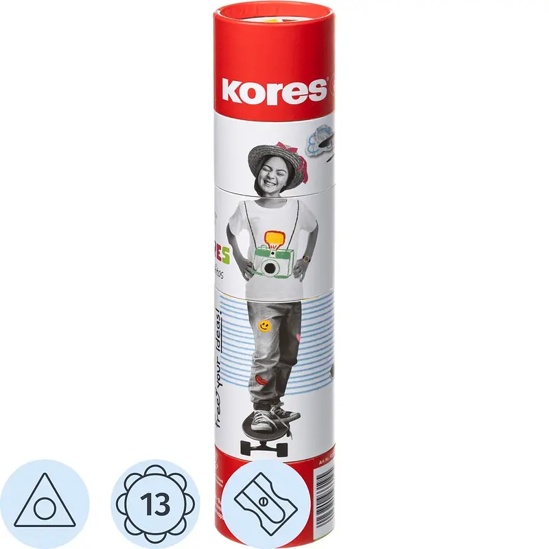 

Карандаши цветные Kores Kolores 13 карандашей 13 цветов трехгранные