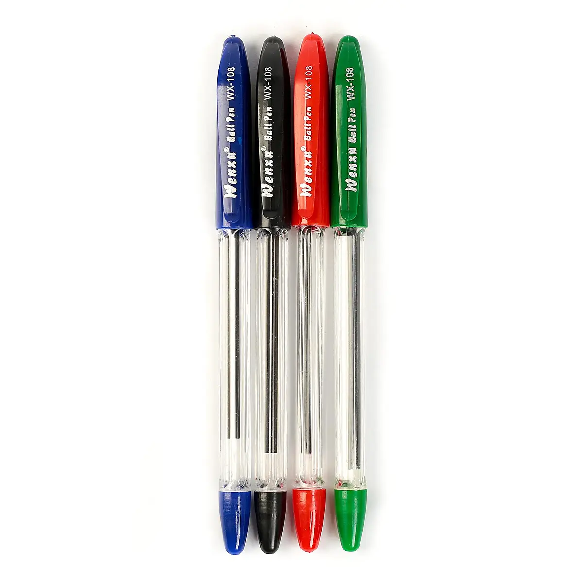 

Набор шариковых ручек, 4 цвета, прозрачный корпус, в блистере