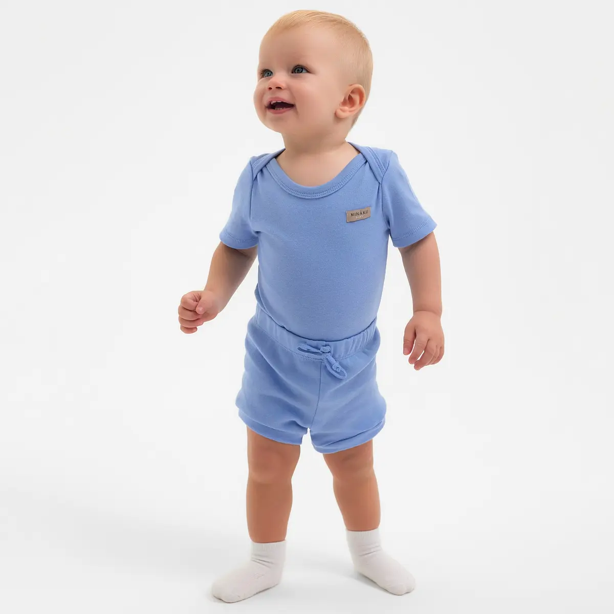 

Костюм боди шорты, Голубой