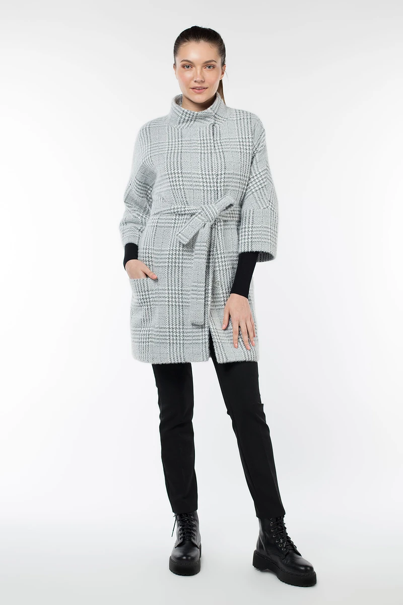 

Пальто пояс, Серый