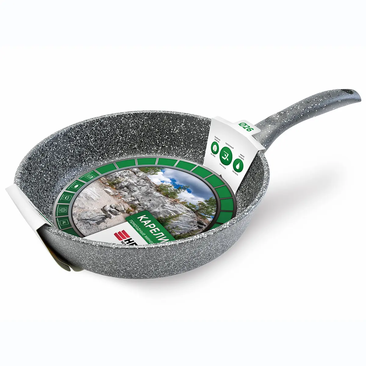 

Сковорода литая 26см Карелия, Серый