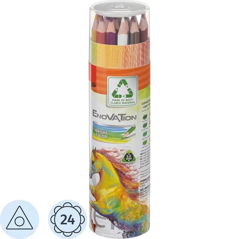 

Карандаши цветные Deli Enovation 24 карандаша 24 цвета трехгранные (EC112-24)