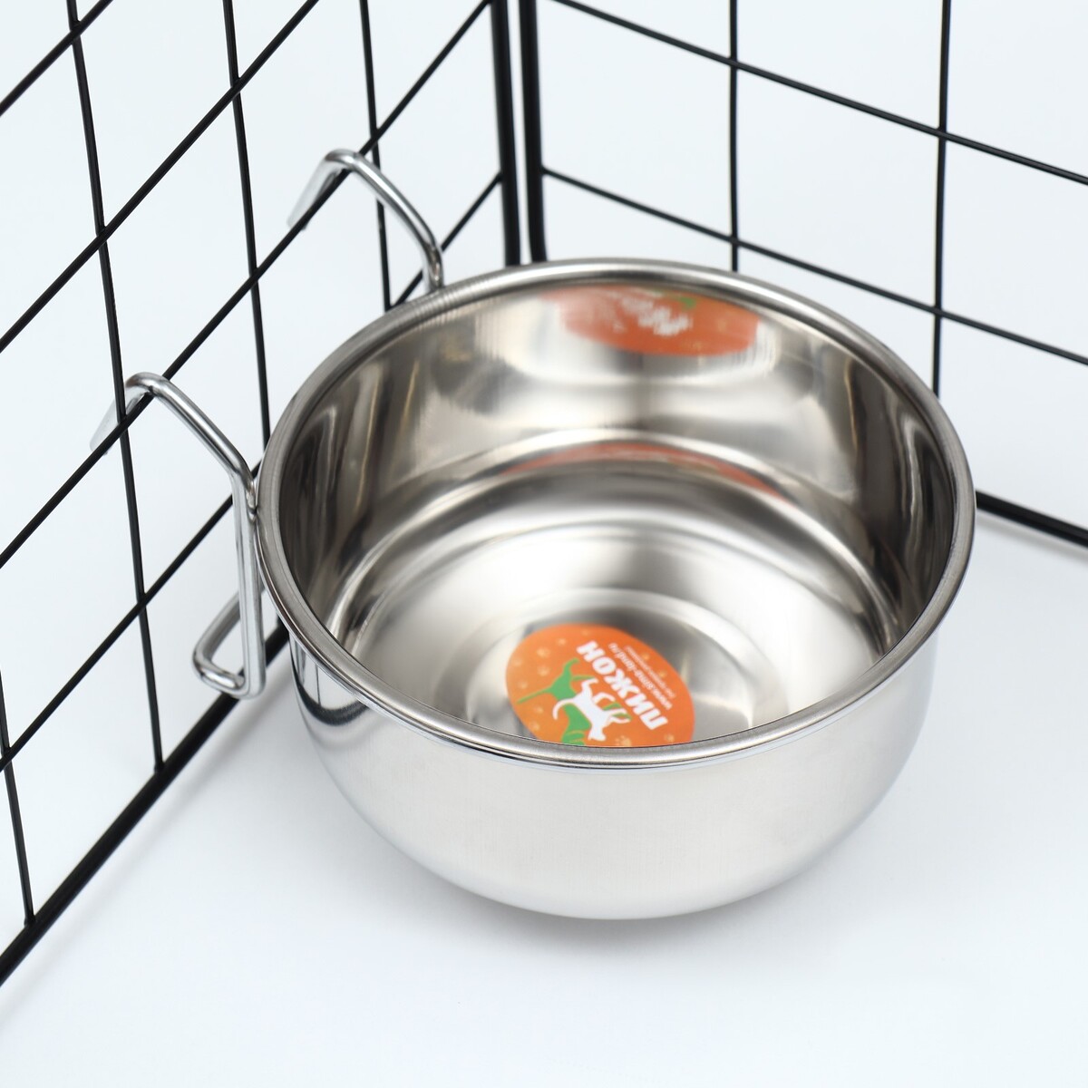 

Миска металлическая с креплением 600 мл, Серебристый
