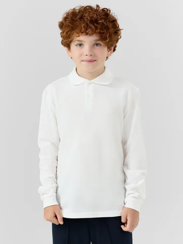 Поло для мальчиков в белом цвете