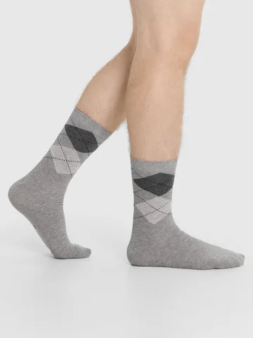 Носки мужские серые с рисунком в виде ро