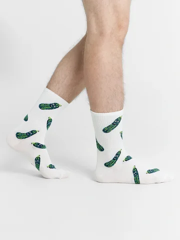 Носки мужские белые с рисунком в виде на