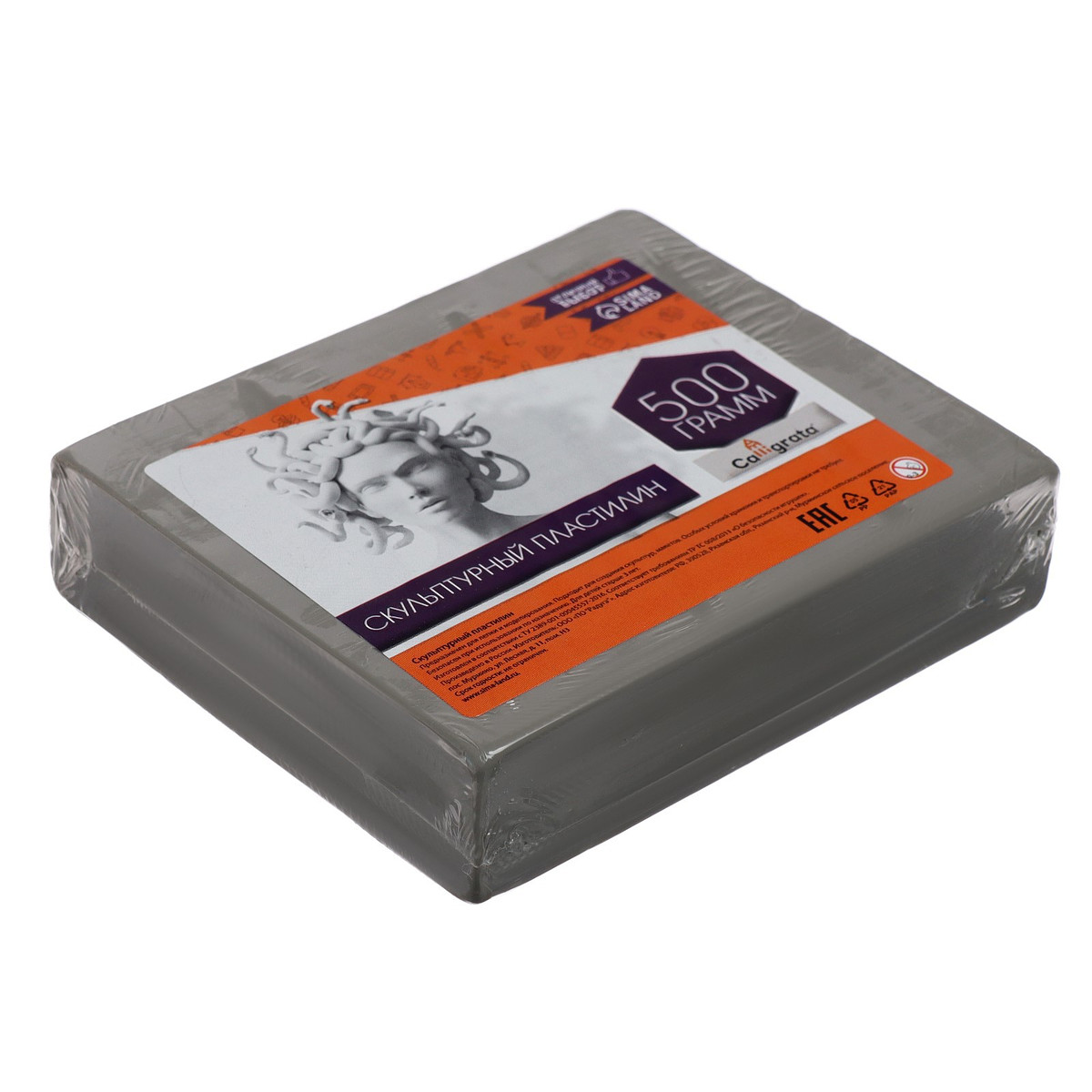 

Пластилин скульптурный calligrata, мягкий, 500 г, серый