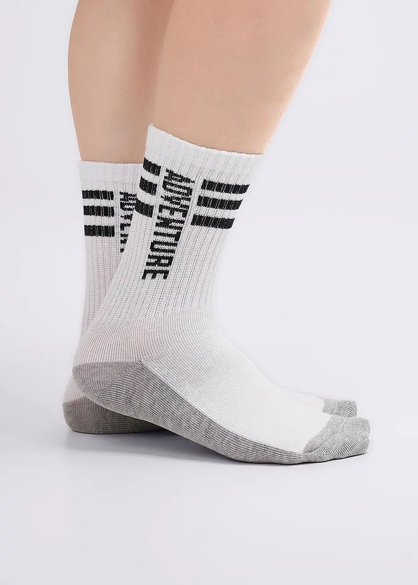 

Носки, Белый;белый/меланж серый