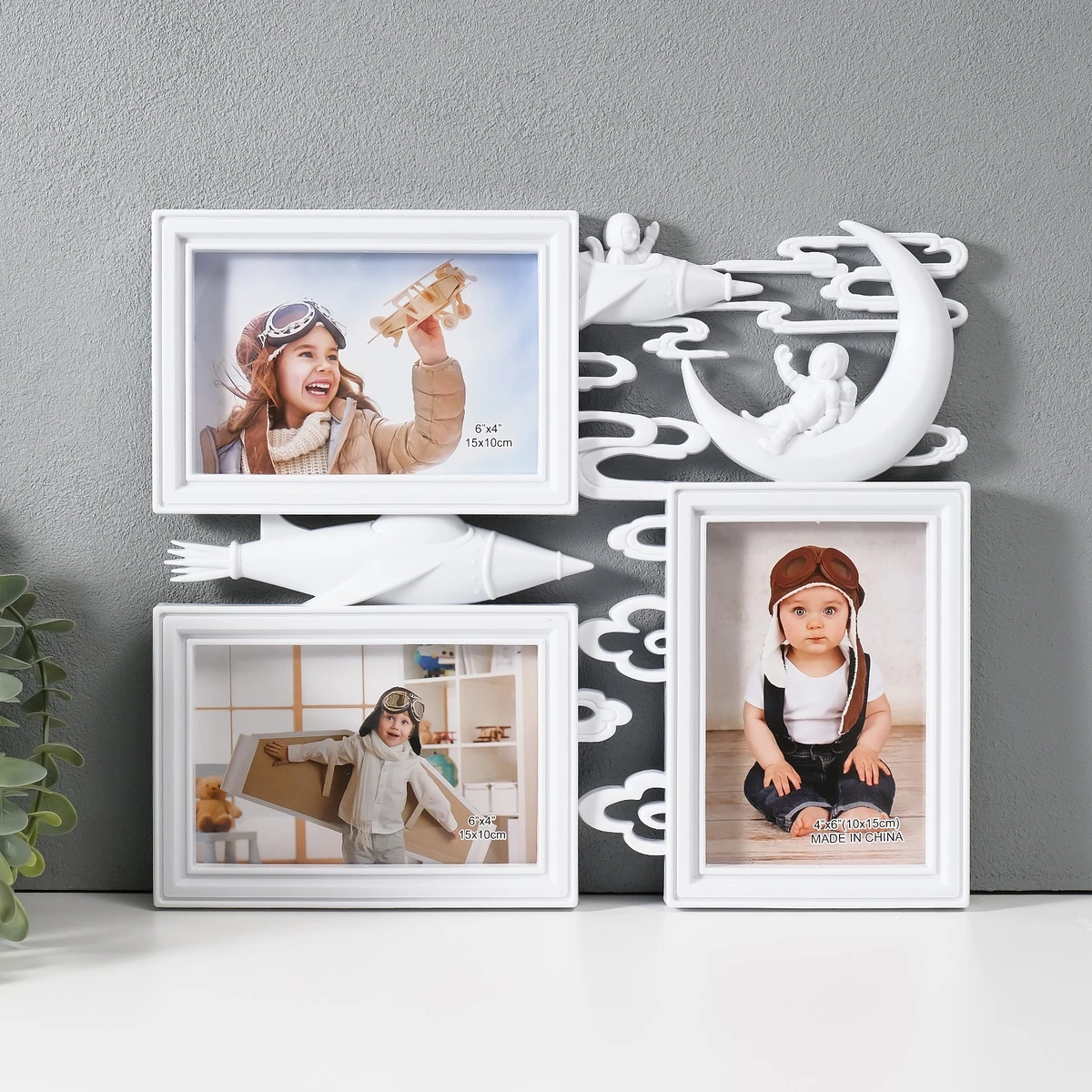 

Фоторамка - коллаж на 3 фото 10×15 см, Белый