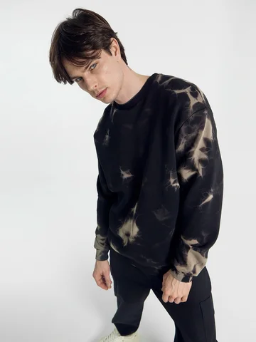 Свитшот мужской черный с обработкой эйси