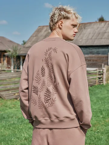 Свитшот мужской таупово-бежевый с растит