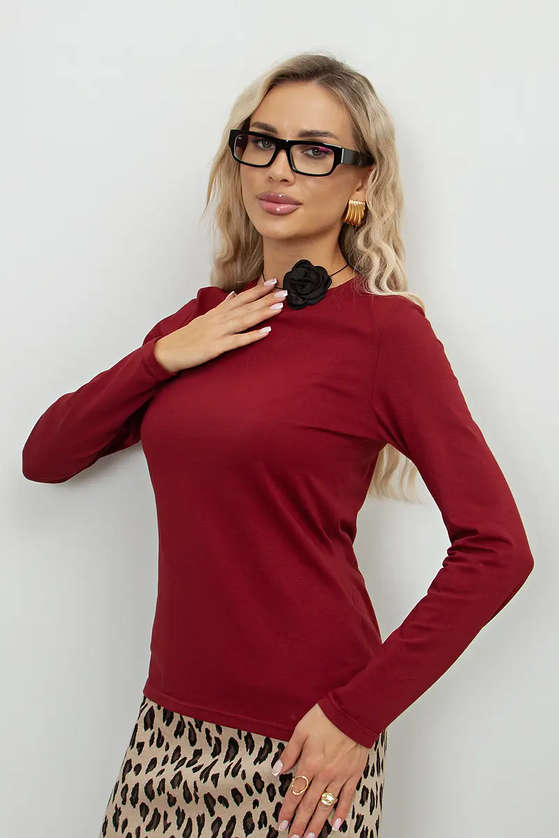 

Лонгслив, Бордовый;портвейн