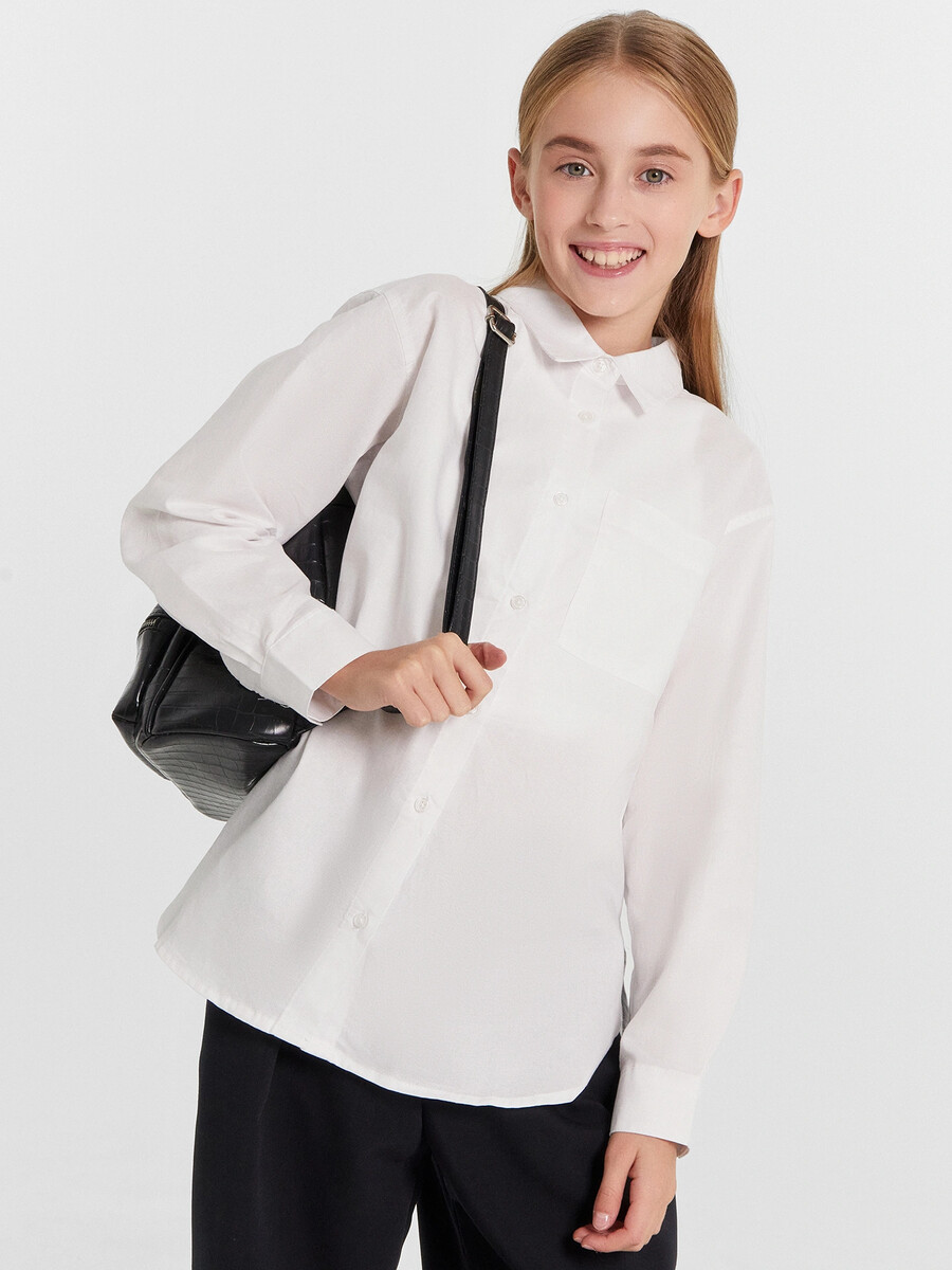 

Рубашка для девочек в белом цвете, Белый