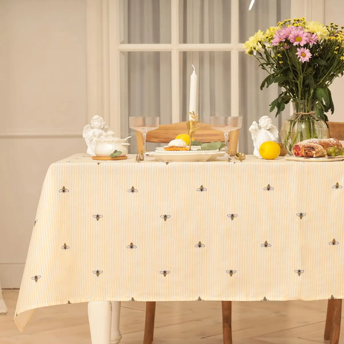 

Скатерть, Желтый;белый