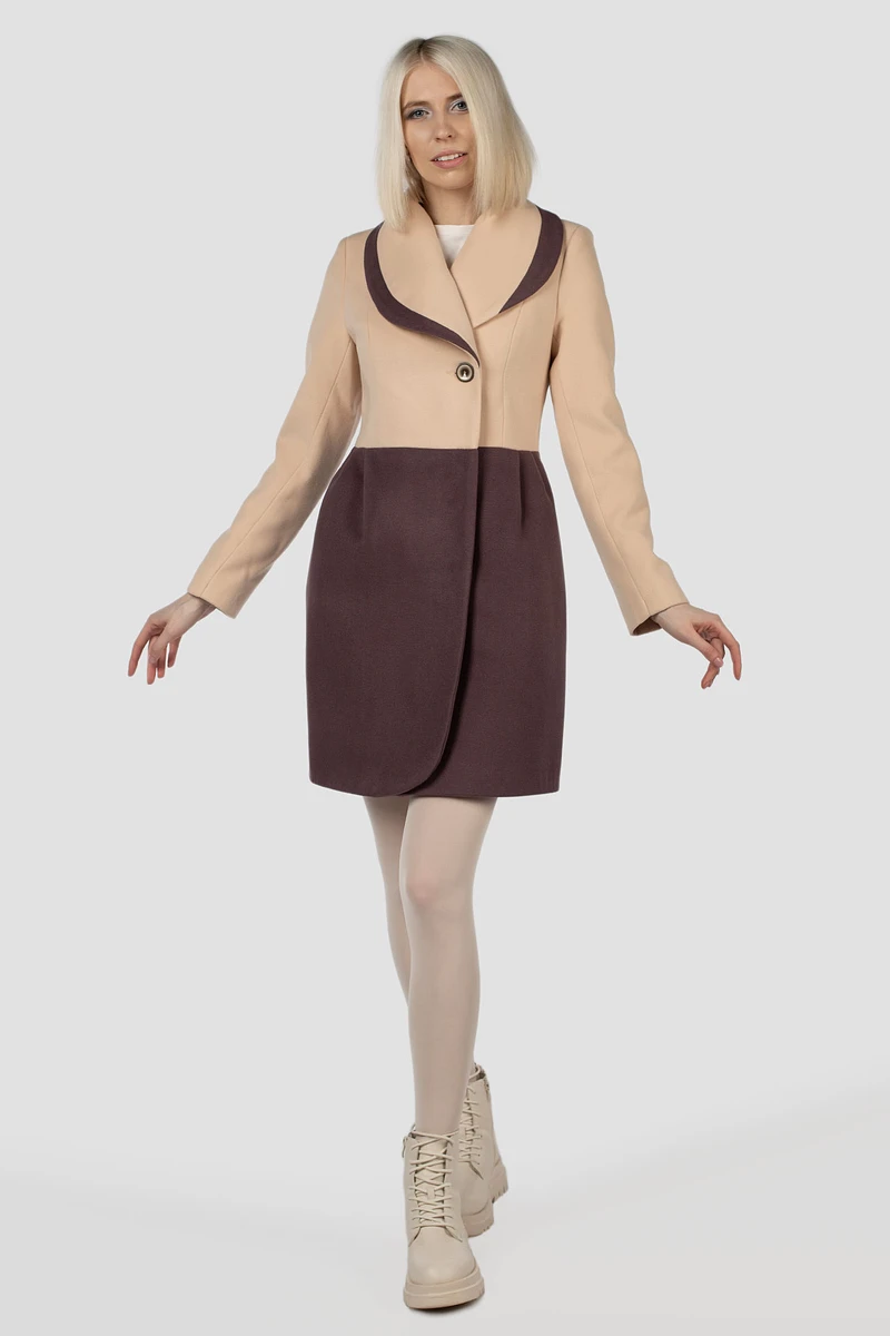 

Пальто, Фиолетовый;сиренево-бежевый