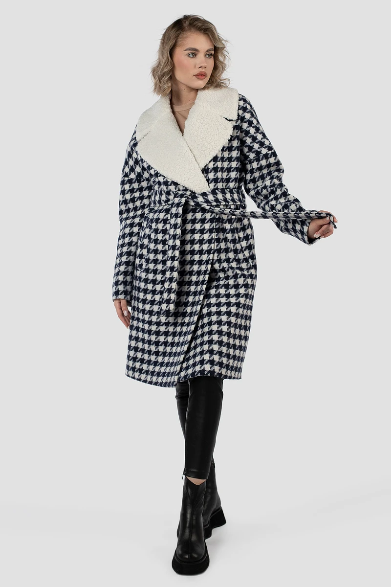 

Пальто пояс, Синий;сине-белый