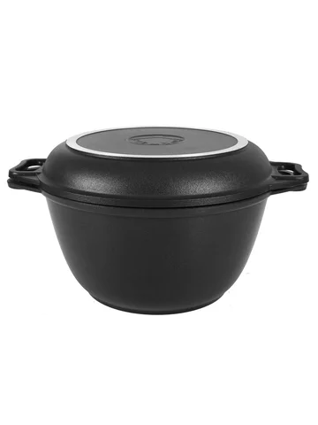 Казан литой 3,0л с крышкой-сковородой