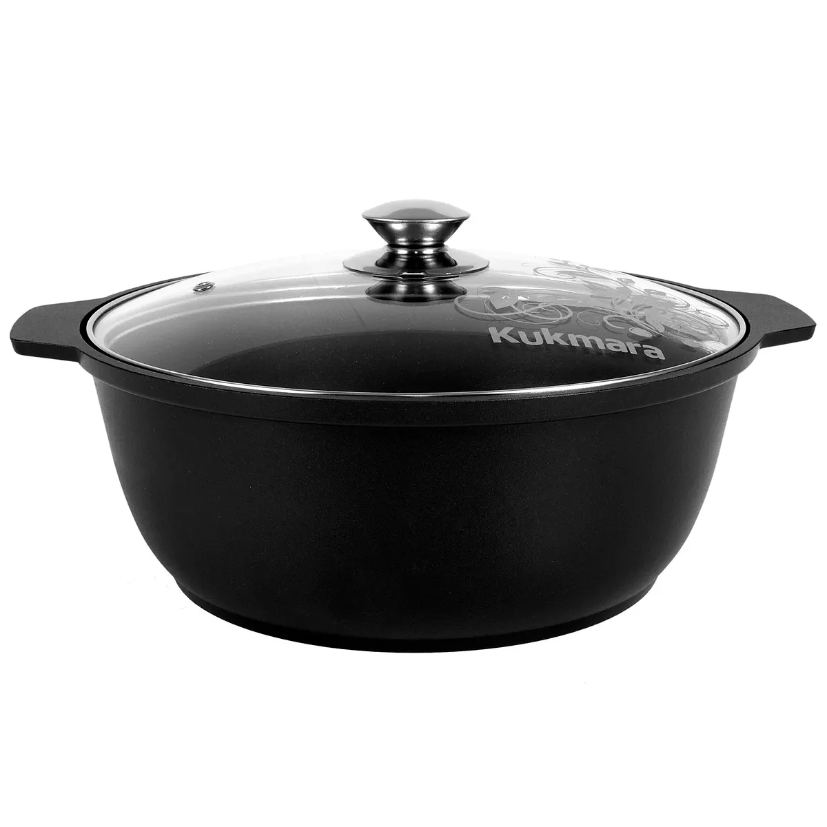 

Кастрюля-жаровня литая 4,0л стеклянная крышка, Черный
