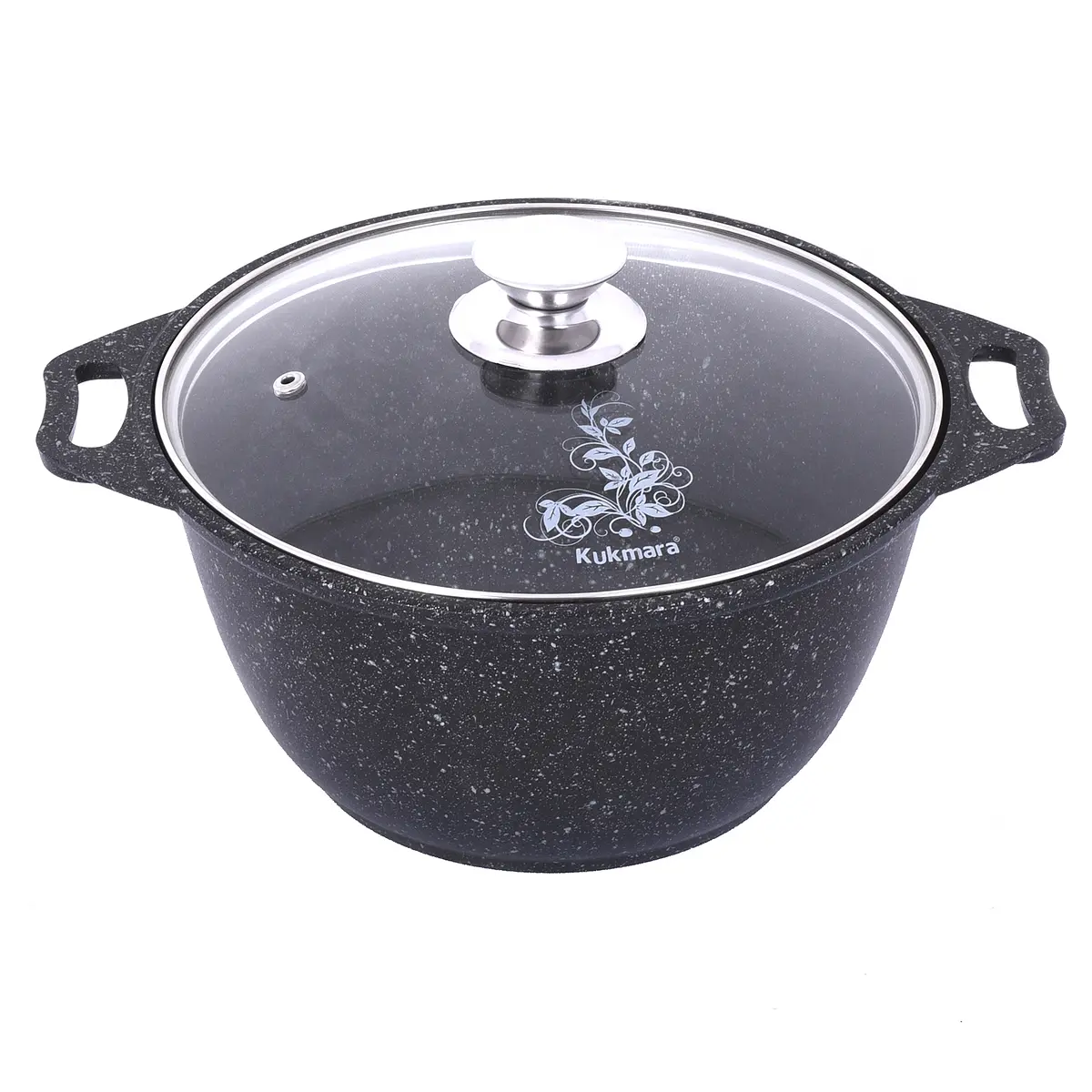 

Кастрюля литая 3,0л стеклянная крышка Темный мрамор, Черный