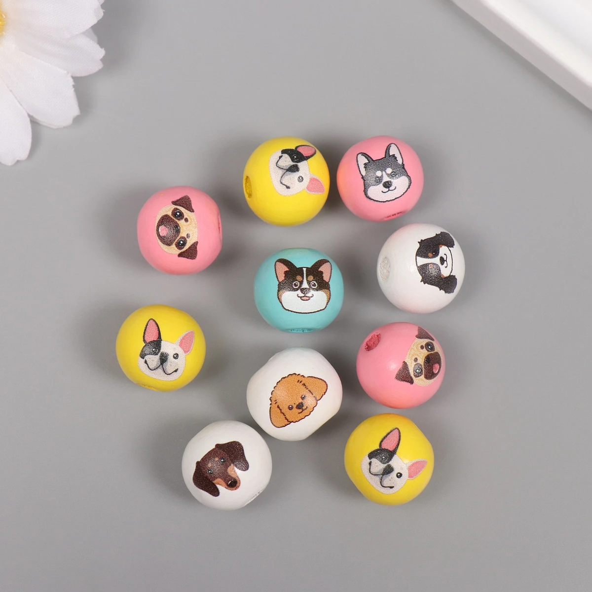 

Бусины для творчества дерево, Разноцветный