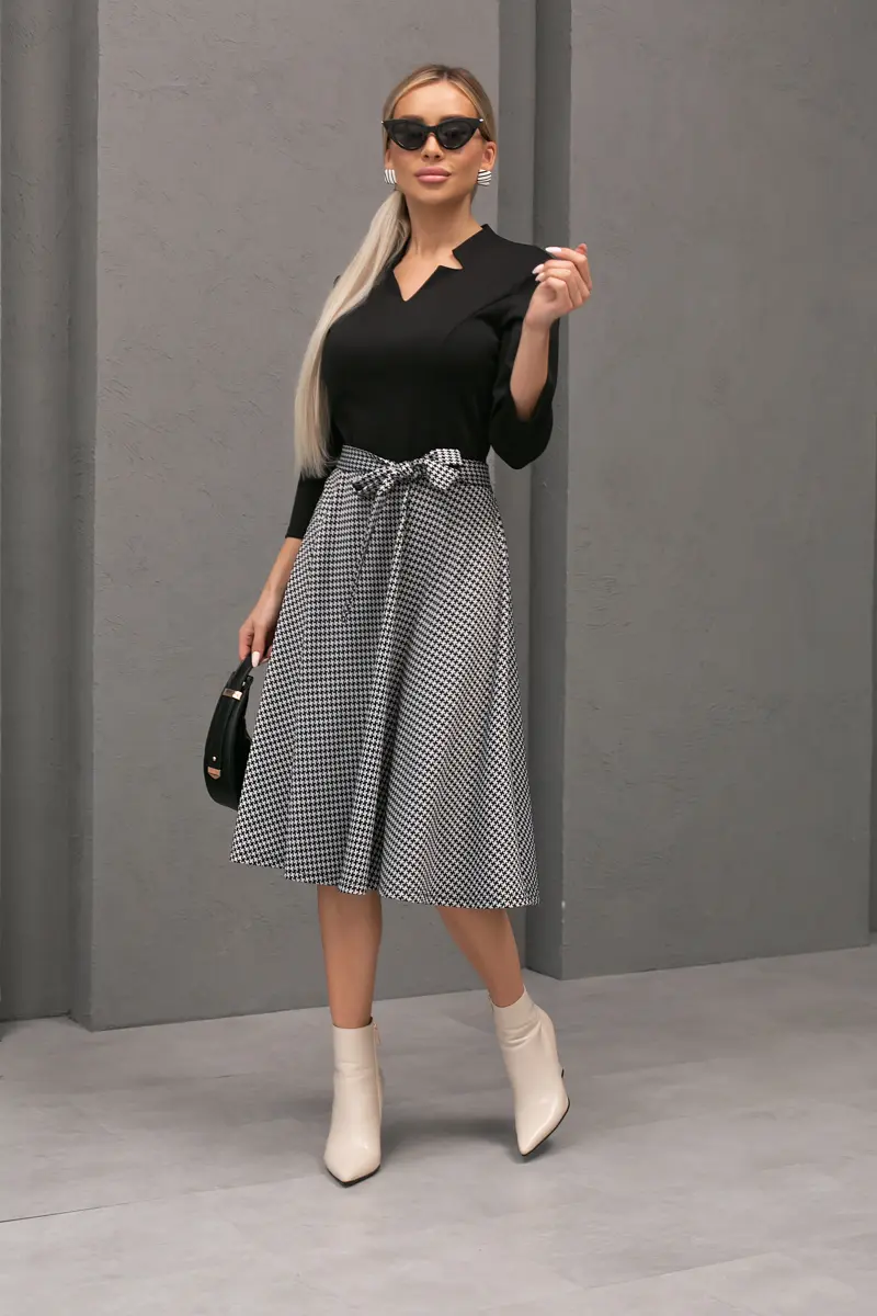 

Платье, Черный;черный/гусиные лапки