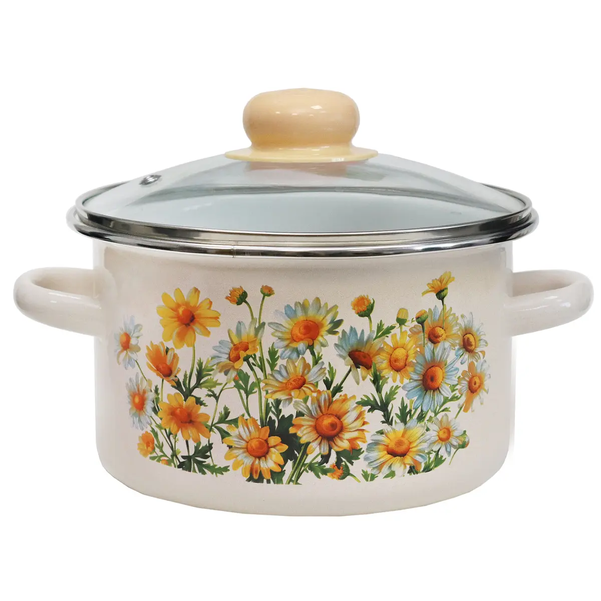 

Кастрюля 2,0л стеклянная крышка, Белый