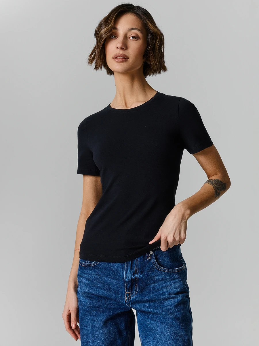 

Футболка женская черная, Черный