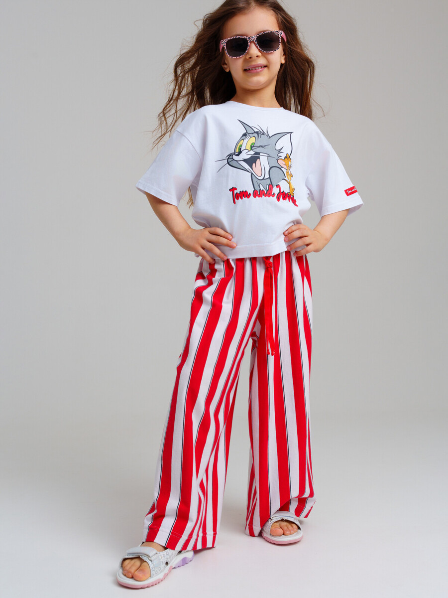 

Брюки трикотажные, Разноцветный;белый;красный